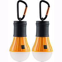 Набор кемпинговых фонарей с карабинами для туризма AceCamp LED Tent Lamp (оранжевые)