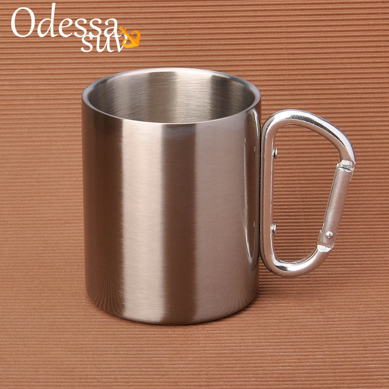 КРУЖКА СУБЛІМАЦІОННА СТАЛЬНА З КАРАБІНОМ (КАРАБІН срібло))