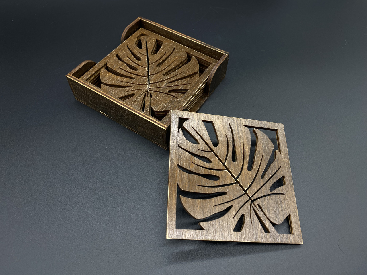 Підставки під гаряче в коробочці. Комплект 6шт. Тоновані. 10х11см, фото 1