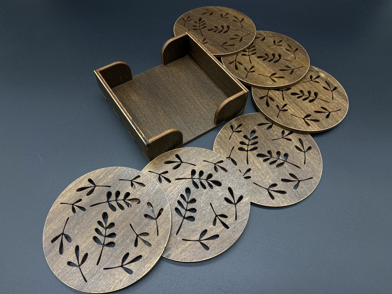 Підставки під гаряче в коробочці. Комплект 6шт. Тоновані. 10х11см, фото 1