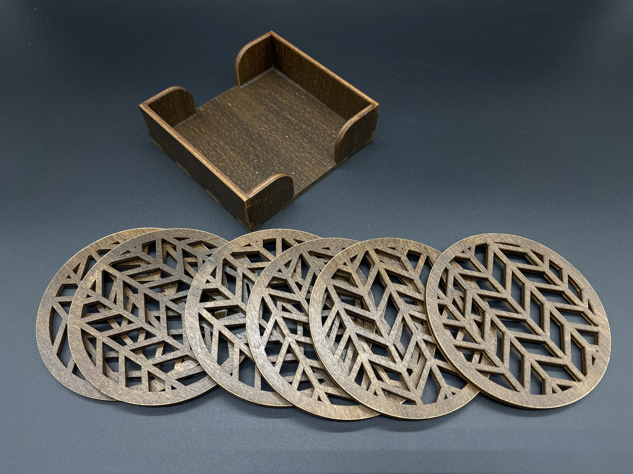 Підставки під гаряче в коробочці. Комплект 6шт. Тоновані. 10х11см, фото 1