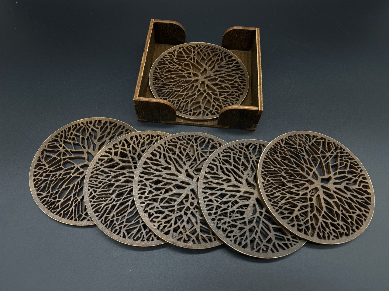 Підставки під гаряче в коробочці. Комплект 6шт. Тоновані. 10х11см, фото 1