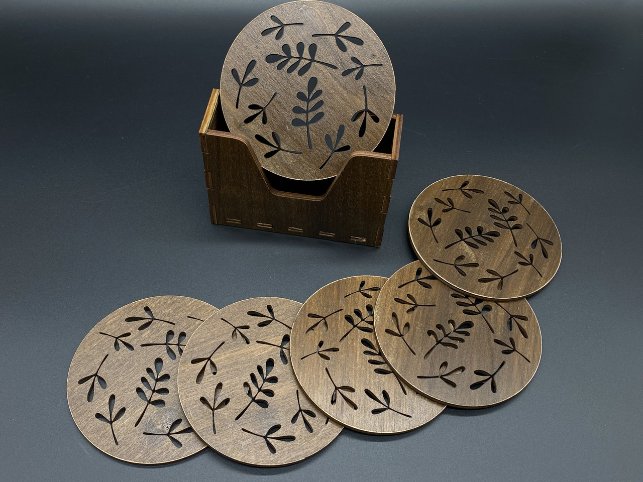 Підставки під гаряче в коробочці. Комплект 6шт. Тоновані. 10х11см, фото 1