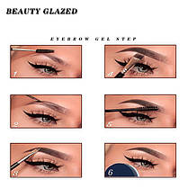BEAUTY GLAZED Професійний гель для брів 5 кольорів з високим відтінком брів,гель для брів, фото 5
