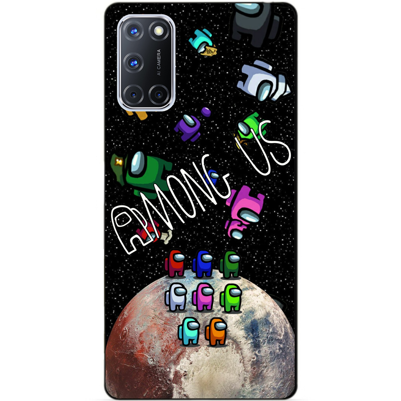 Силіконовий бампер чохол для Oppo A72 з малюнком Амонг Ас