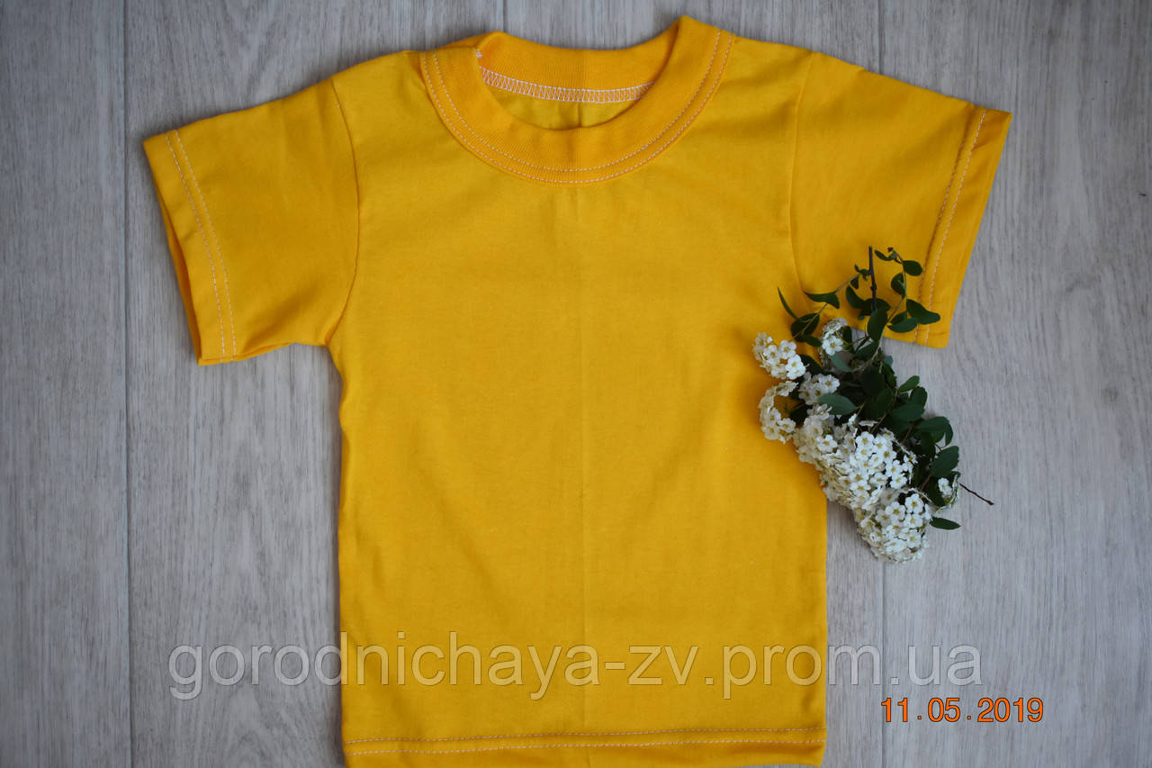 Дитячі жовті футболки для хлопчиків широка бейка