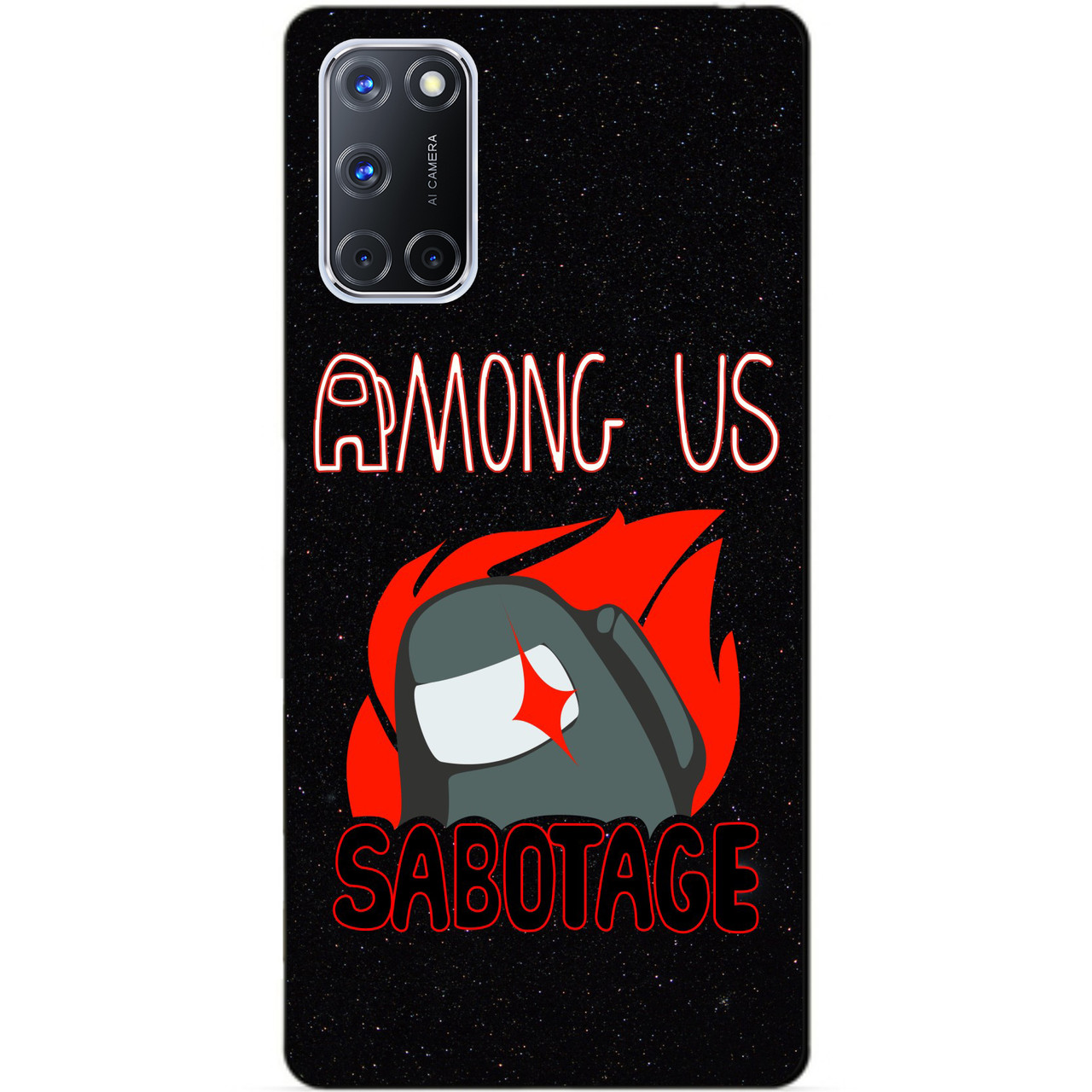 Силіконовий бампер чохол для Oppo A72 з малюнком Саботаж Among Us