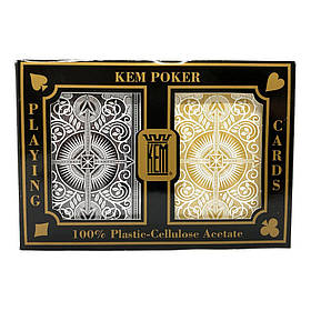 Покерні карти KEM Wide Arrow Black-Gold Jumbo