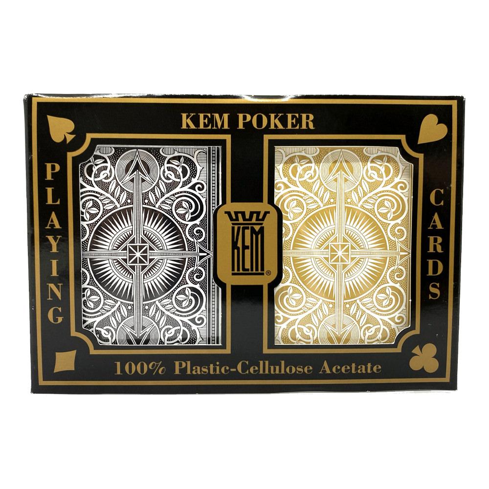 Покерні карти KEM Wide Arrow Black-Gold Standard