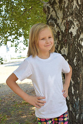 Дитяча біла футболка для дівчинки бейка 4