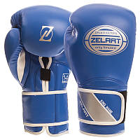 Боксерские перчатки ZELART на липучке PU BO-1361 синие, 10 унций: Gsport
