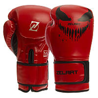 Перчатки боксерские красные на липучке ZELART PU BO-1370, 14 унций: Gsport