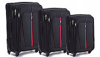Комплект тканевых чемоданов на 4 колесах модель 1706 Wings