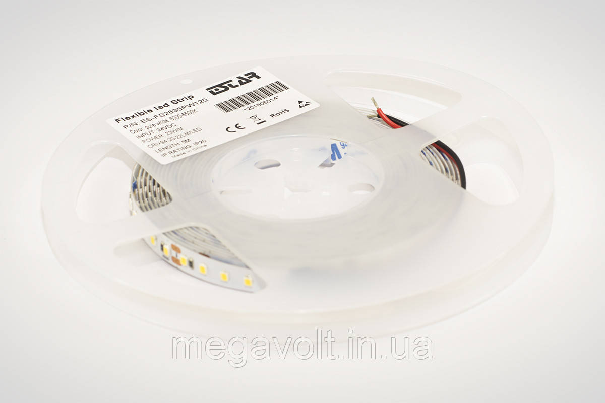 Світлодіодна стрічка ESTAR SMD 2835/120 (IP20) premium 24V біла (6000-6500К)