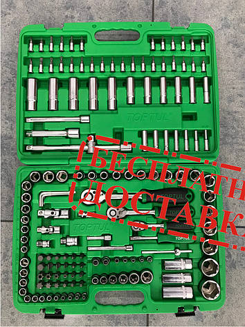Набір інструменту комбінований 1/4"&3/8"&1/2" 151ед. TOPTUL GCAI151R, фото 1