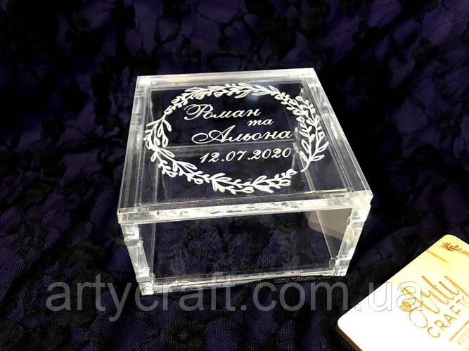 Акриловая шкатулка для колец "Веночек" 10х10х5 см (ID#1291370691), цена ...