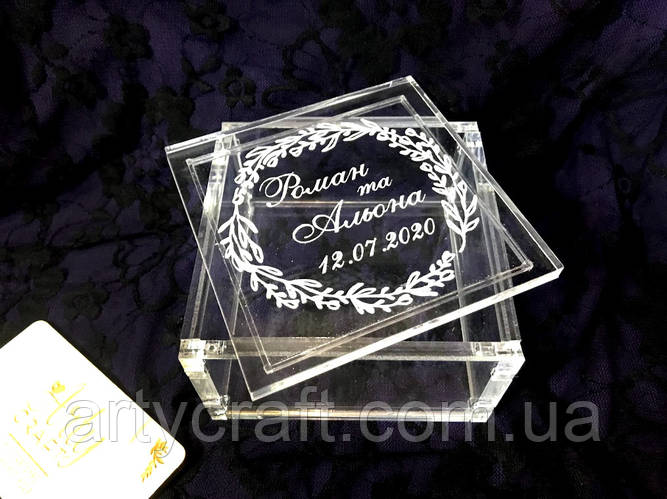 Акриловая шкатулка для колец "Веночек" 10х10х5 см (ID#1291370691), цена ...