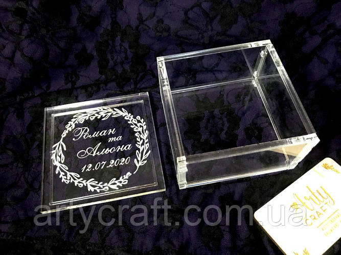 Акриловая шкатулка для колец "Веночек" 10х10х5 см (ID#1291370691), цена ...