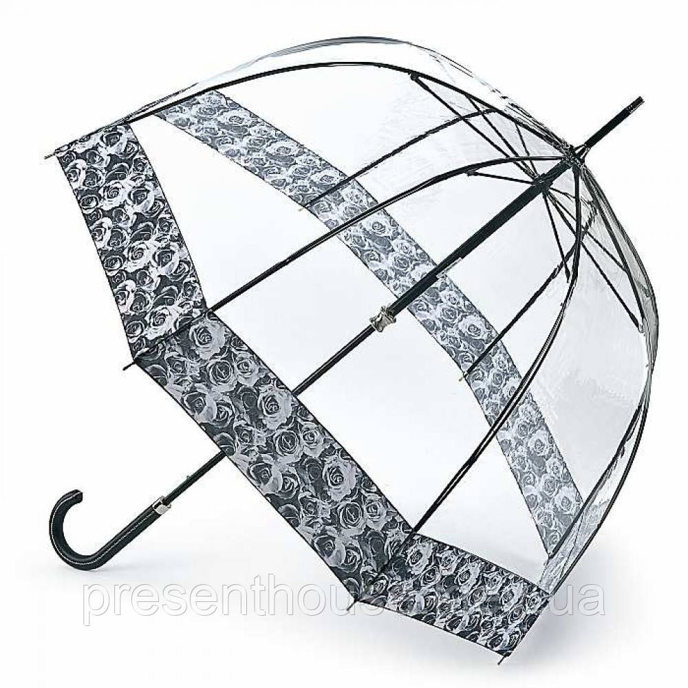 Парасолька-тростина жіноча Fulton Birdcage-2 Luxe L866 Photo Rose (Троянди)