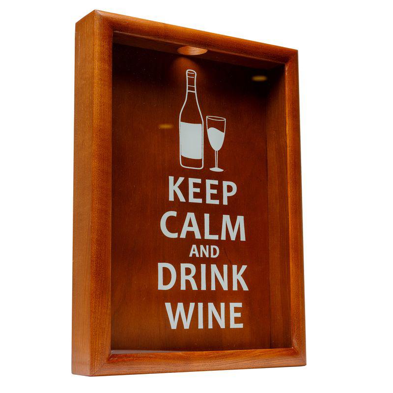 Скарбничка для винних пробок BST PRK-53 38х28 див. Keep calm and drink wine