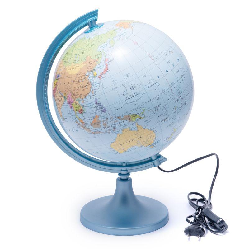 Глобус 250 політико-фізичний з підсвічуванням (український) 540211