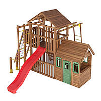 Детская площадка многоуровневая с домиком для частного дома Leaf 7