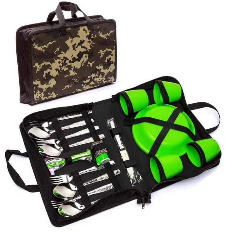 Туристичний набір для пікніка BST 100011 32х22х8 см на 4 персони пластик