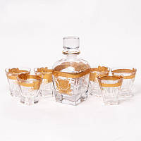 Набор для виски Butterfly Preface 970001 (графин 0,79 л. и 6 стаканов 0,25 л) золотистый
