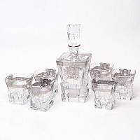 Набор для виски со стаканами Butterfly Preface 970002 (графин 0,63 л. и 6 стаканов 0,3 л) серебристый