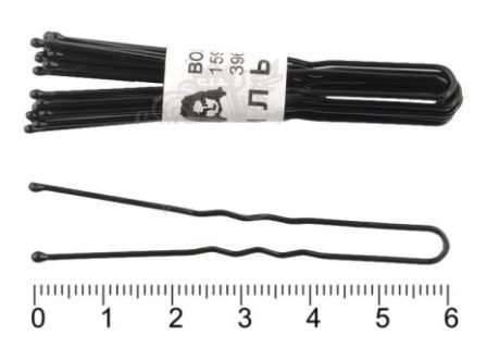 Шпильки для волосся чорні, 6 см 1уп 10 шт., фото 1