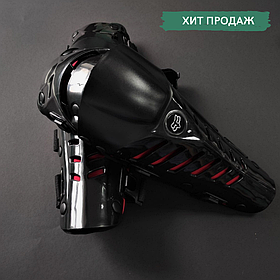 Мото-захист наколінники Комплект мотозащиты колін і гомілки FOX RACING RAPTOR Чорно-червоний (MS-7047)