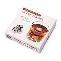 Камені кубики для віскі металеві 4 шт в коробці Decanto 980020