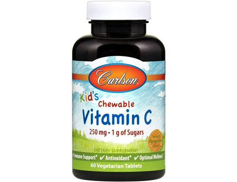 Вітамін С для дітей Kid's Chewable Vitamin C 250 mg 1 g of Sugars 60 капс, фото 2
