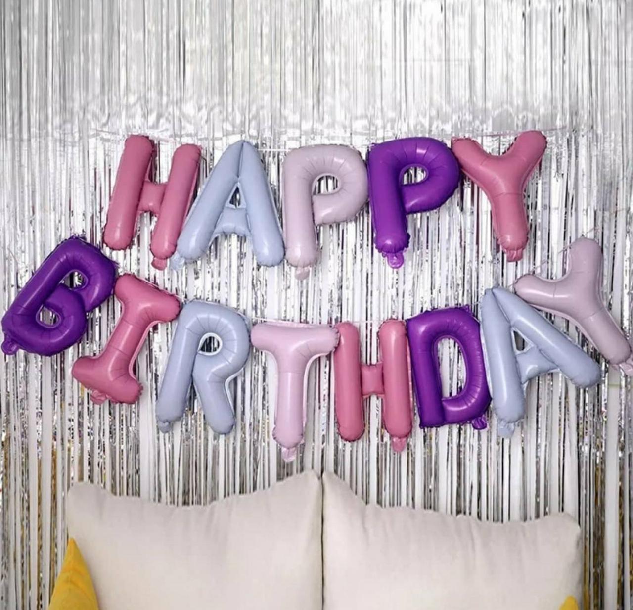 Гірлянда Happy birthday букви надута повітрям код 20-04