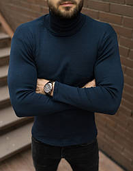Гольф чоловічий basic темно-синій теплий зимовий стійка еластичний кофта чоловіча