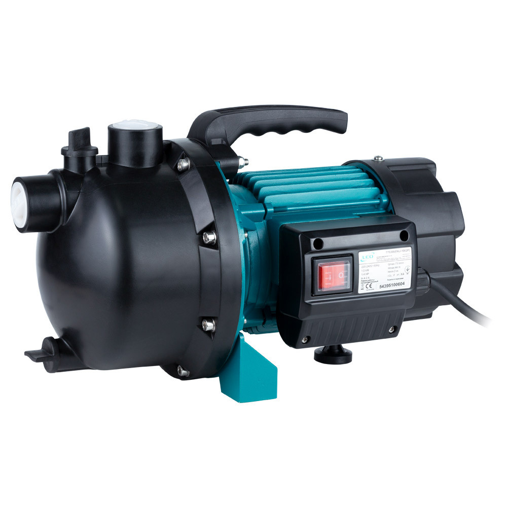 Насос цетробiжний самовсмоктуючий 1.2 кВт Hmax 48м Qmax 80л/хв пластик LEO (3_775309), фото 1