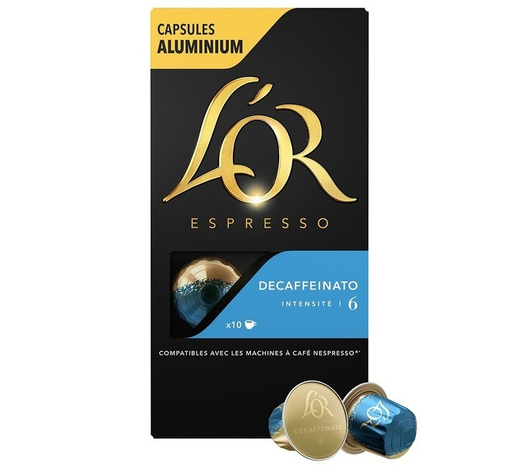 Nespresso капсули L'OR Espresso Decaffeinato 6 (Неспресо) 10 шт. Франція.