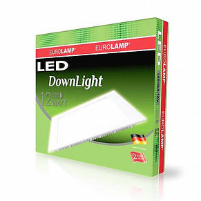 LED Світильник EUROLAMP квадратний Downlight 12W 4000K, фото 3