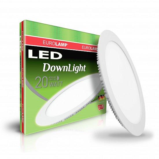 LED Світильник EUROLAMP круглий Downlight 20W 4000K