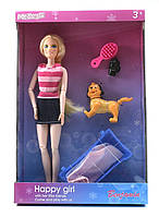 Кукла Барби аналог MZT9011 2 вида, шарнирная,с плавающей собачкой,батар., в кор.