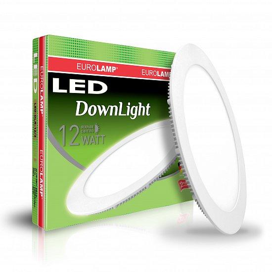 LED Світильник EUROLAMP круглий Downlight 12W 4000K