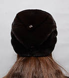 Шапка жіноча норкова кубанка Трикутник, фото 3