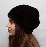 Шапка жіноча норкова кубанка Трикутник, фото 2