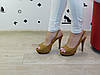 Босоніжки жіночі коричневі на каблуку, фото 2