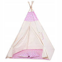 Дитячий намет (вігвам) Springos Tipi XXL TIP09 White/Pink