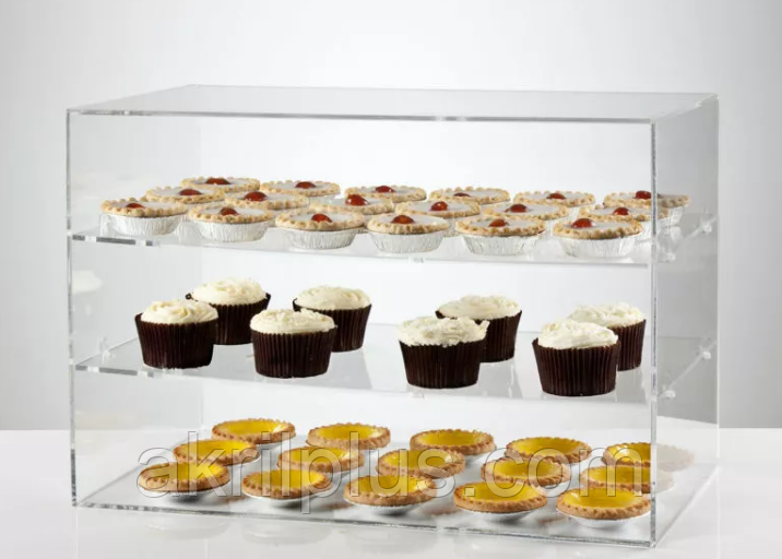 Закрита вітрина для продуктів на 3 полиці