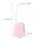 Розумна настільна світлодіодна лампа 3в1 з вбудованим акумулятором і PowerBank рожева, фото 4