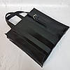 Сумка жіноча "СТРАЙП" натуральна шкіра, чорна глянець, фото 7