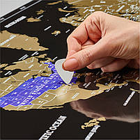 2 в 1 Скретч Карта Світу і Скретч Карта України - Карта Подорожей що Стирається в Тубусі - Скретч Карта Світу, фото 8