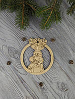 Деревянная елочная игрушка резная "Дед Мороз" 10,5*9,5см